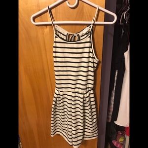 Black and cream stripped romper